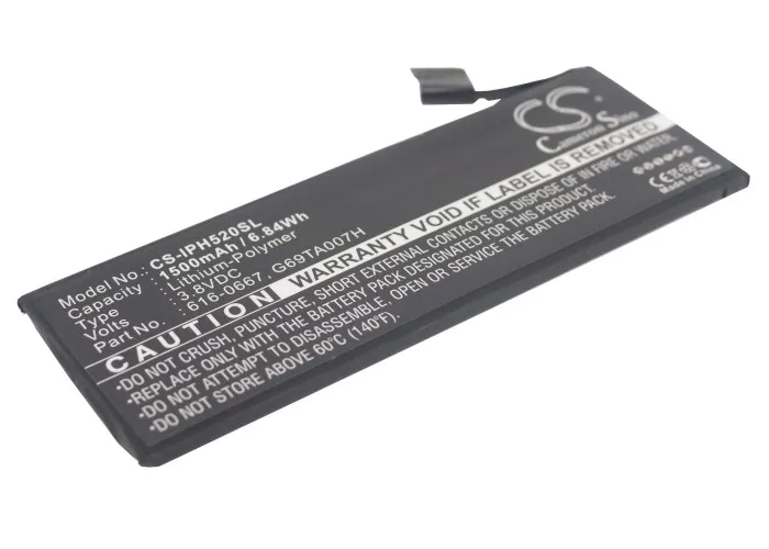 1500Mah 616-0667 Pp11At11S-1 G69Ta007H Batteria Per Apple A1532 Me556Ll/Un Iphone Luce 32Gb A1456 Me553Ll/Un A1507 Iphone 5C Me5