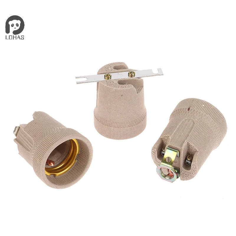 1Pc Lamp Base E27 Vintage Ceramic Lamp Fittings Socket Base Holder Accessory Fixing Bracket Large Screw Cap 250V 4A