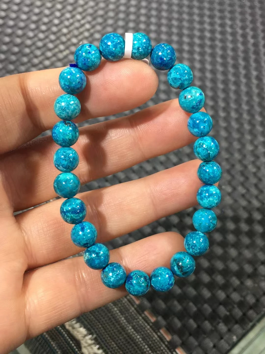 

Браслет из натурального голубого малахита с азуритовыми зелеными бусинами, 8 мм, круглые женские и мужские азуритовые браслеты AAAAAA