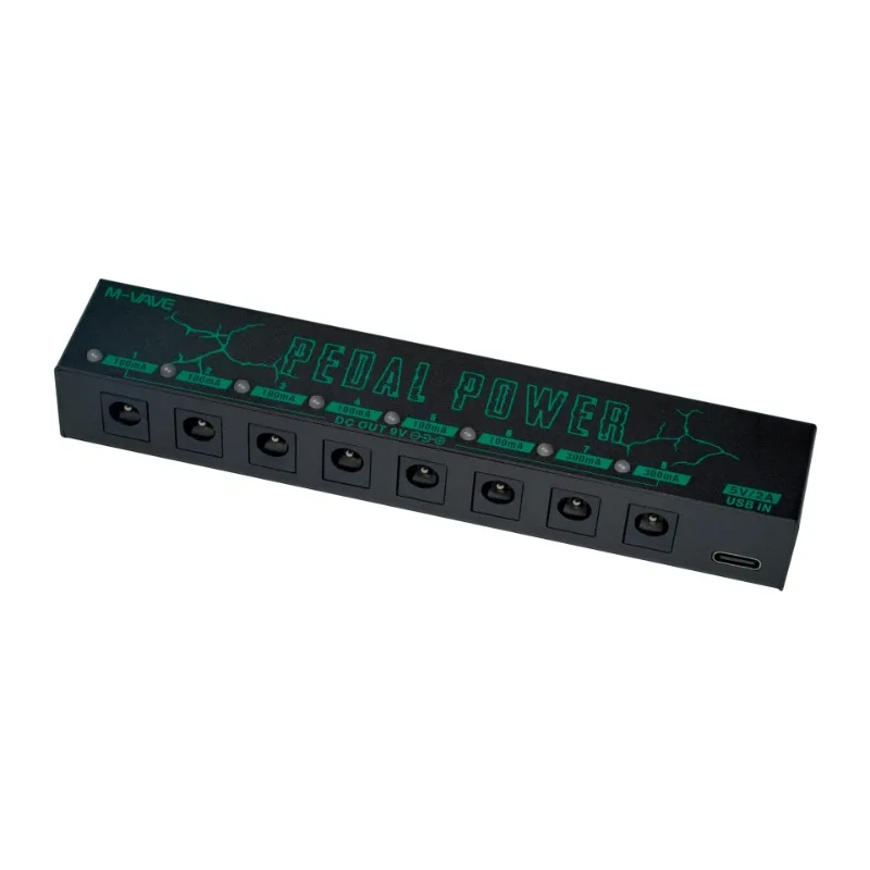 M-vave Guitar Effect Pedal Power Supply 8 Isolated DC Outputs/ 5V USB Output for 9V Protection Guitar Accessories