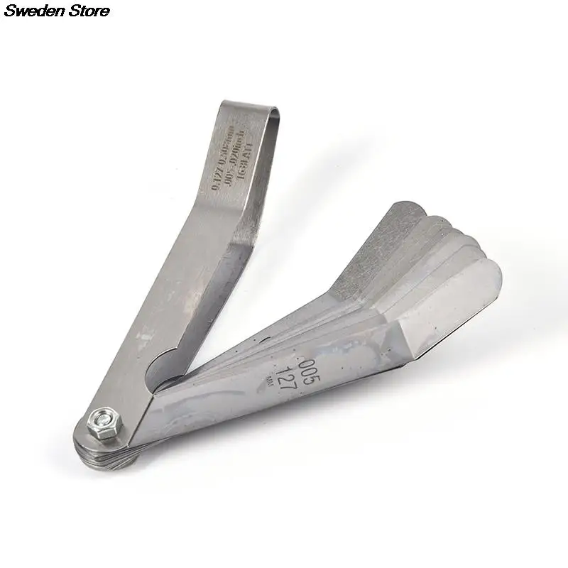 Feeler Gauge feeler gauge 1 set For 16 Blades 0.05 to 1mm Thickness Curved Stainless Steel Gap Metric Filler 17 Blades