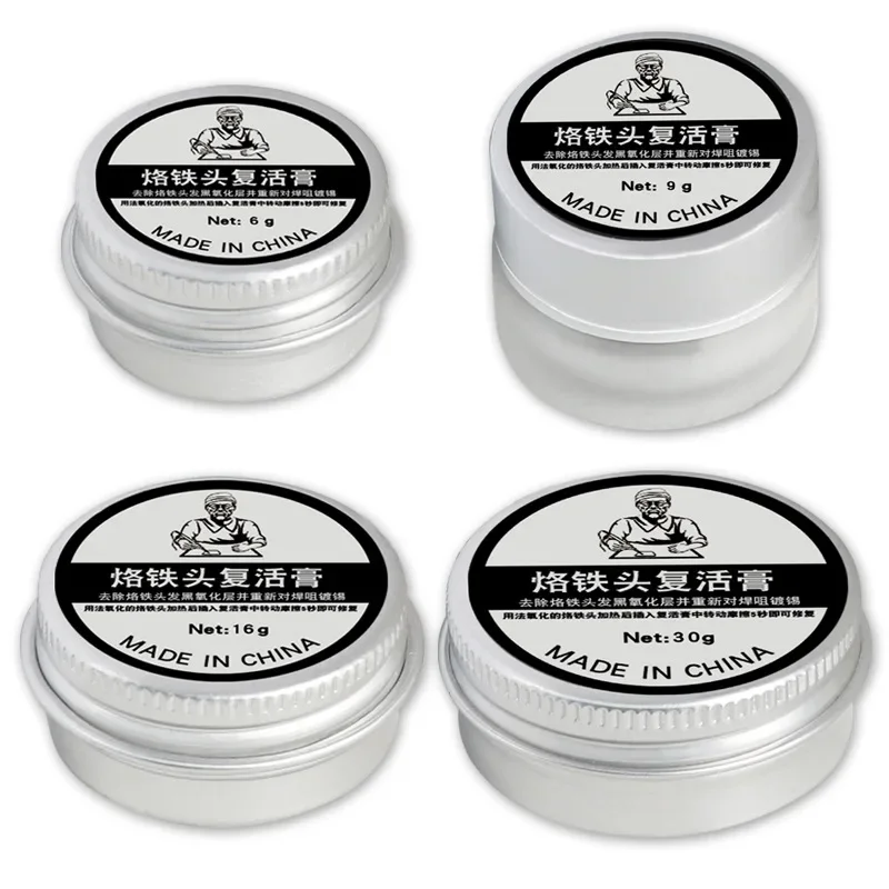 1 Pz 6/16/30G Stagno Antiaderente Saldatore Elettrico Punta Rinfrescante Crema Saldante Pasta Pulita Saldatura Punta Di Ferro Testa Resurrezione