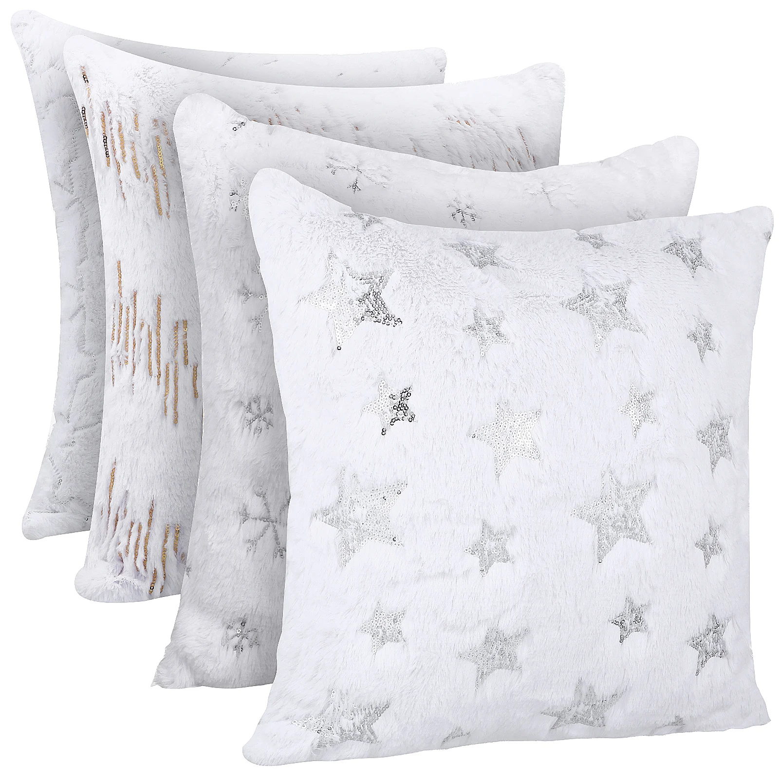 

4 Pcs Home Pillow Cover Decorative Pillowcase Throw Covers Fabric Household Christmas Trees Car Protector