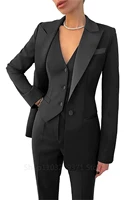 Fashion  Plus Size Women Blazer 3 Pcs Elegant Long Sleeve Suit Jackets Vest and Straight Pants Suit Female  Business Outfits New - Image 2