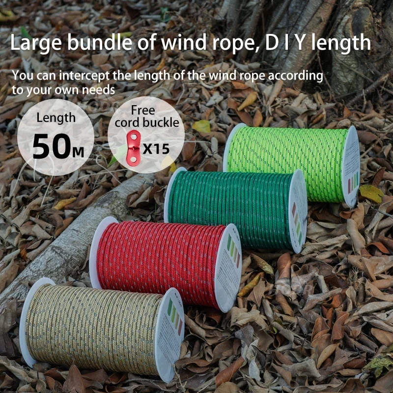3F UL GEAR Guyline 1.5mm 20M Dyneema Guy Rope Long Tent Rope Flysheet Canopy Tarp Shelters Securing Canopy Awnings