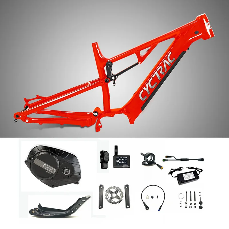 Electric Bike Frame EM6 Mid Drive E bike Aluminum Suspension Soft Trail