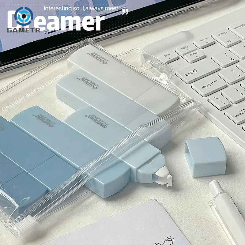 Correction Tape Creative Korean Ins Simplicity Solid Color Student Supplies 6pcs/set