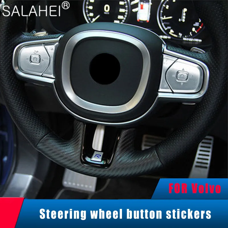 

6PCS Car Styling Steering Wheel Buttons Covers Trim Stickers For Volvo XC60 XC90 S90 S60 V90 V60 Auto Interior Accessories