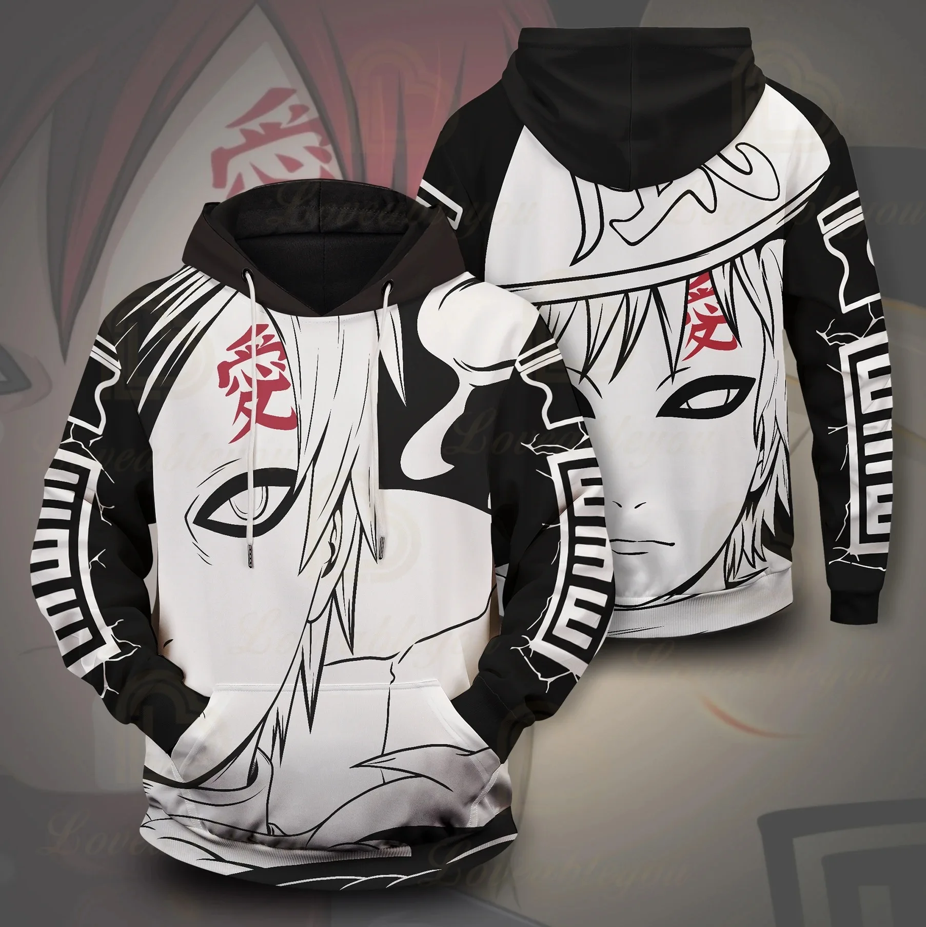 Sudadera con capucha de Naruto Akatsuki para mujer, ropa de calle con  estampado de símbolos de