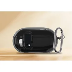 Electroplated Buttons Transparent TPU Soft Protective Case - Trendy & Durable for Beats Solo Buds (Transparent Black)
