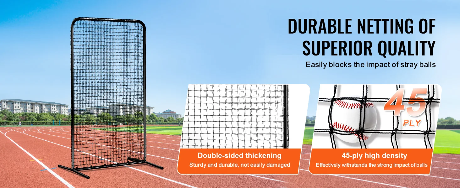 SucceBuy 7x4 ft I Screen Baseball for Batting Cage Baseball Softball Safety Screen Body Protector Portable Batting Screen