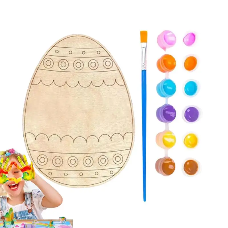 

Easter Egg Painting Set Wood Easter Egg With Brush Decorative Art Craft Easter Basket Stuffer Encourage Creativity Hands-on