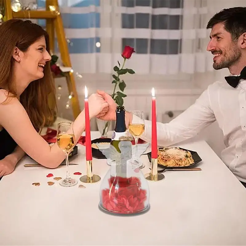 Angelo Con Rosa Eterna In Vetro - Regalo Per Mamma, Nonna, Donna, Compleanno, Natale, Vetro Spesso, Fiore Conservato - Foto 9