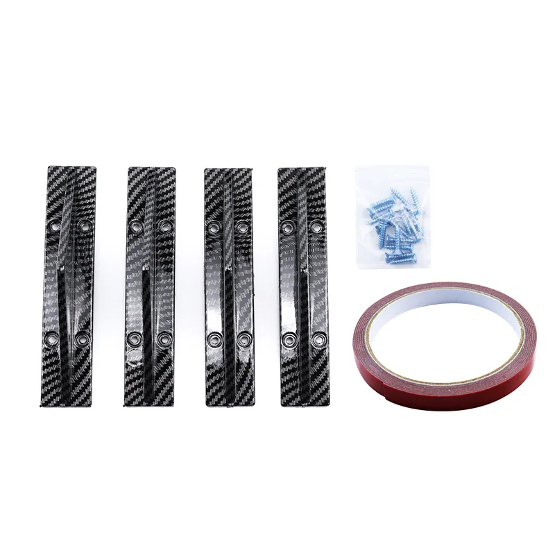 4pcs Universal Carbon Fiber Car Modified Rear Bumper Diffuser Spoiler ABS Rear Bumper Lip Diffuser Anti-collision car bumper spoiler bumper lip bumper lip decoration car rear bumper lip car rear bumper cover