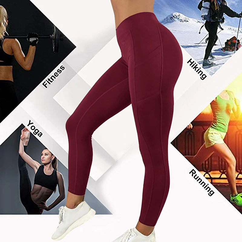 Mallas de entrenamiento con bolsillo para Mujer, Leggings Push Up de  cintura alta, ropa deportiva para gimnasio, color negro - AliExpress