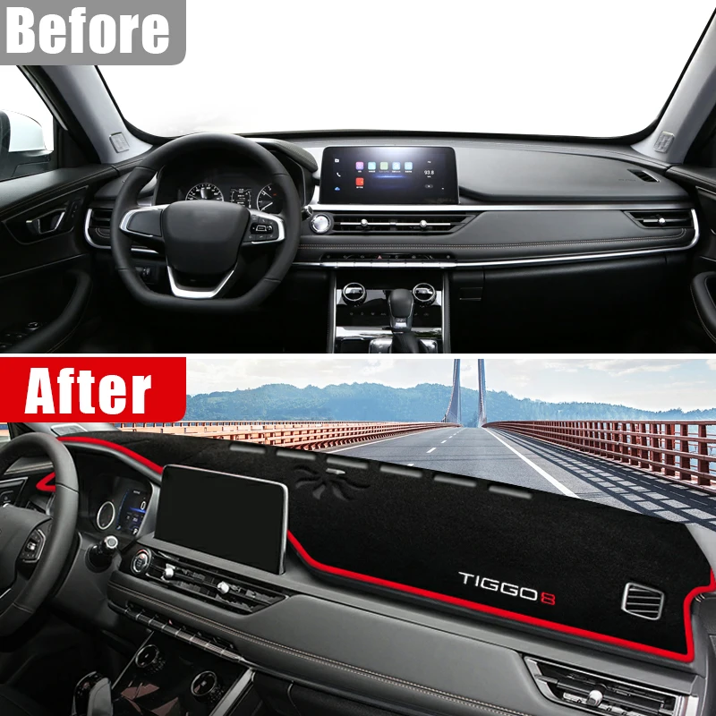 For Chery Tiggo 8 Pro Car Dashboard Cover Avoid Light Pad Sun Shade Case Anti-UV Carpets Non-Slip Mat
