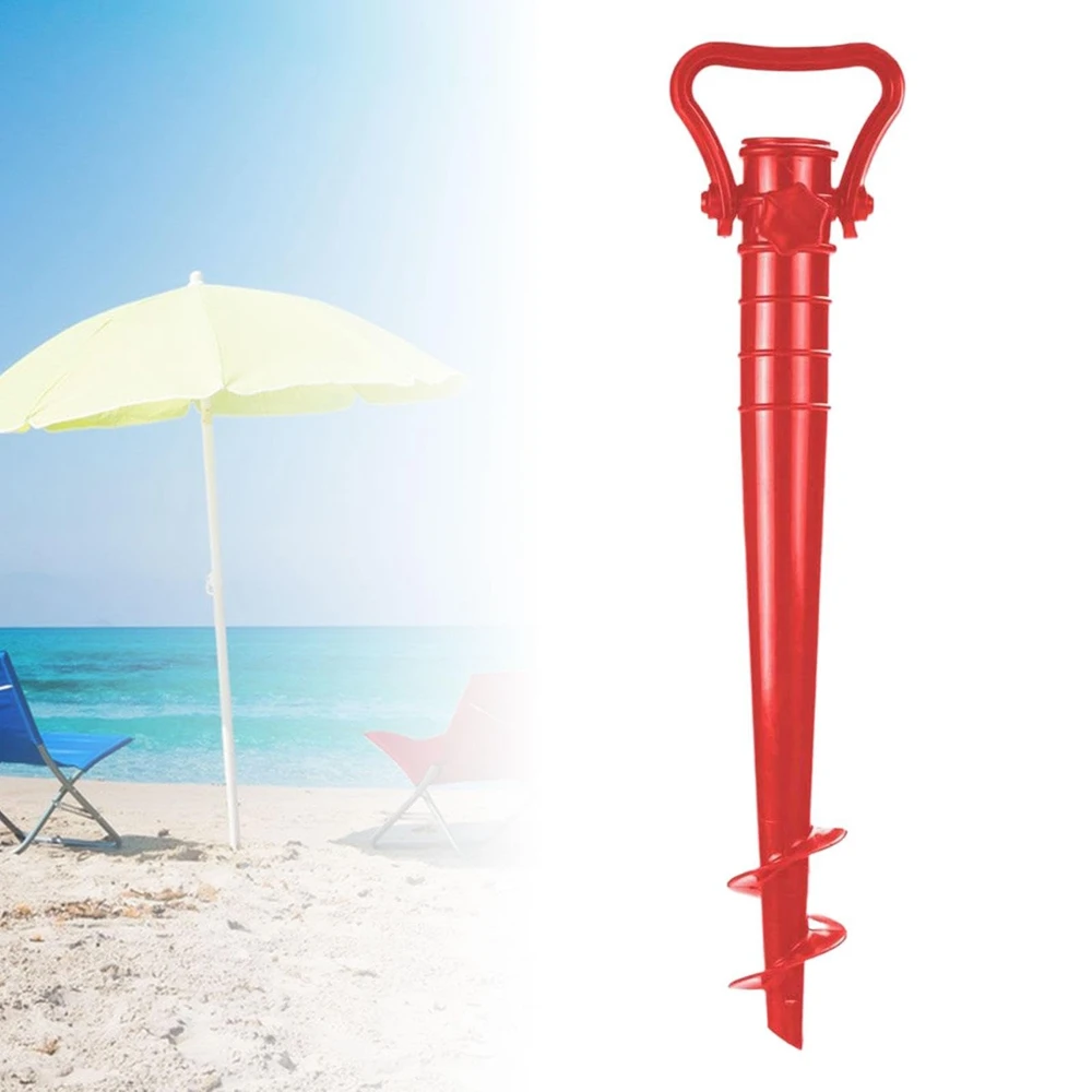 1pcs Red Beach Umbrella Anchor Spiral Screws Outdoor Garden Sun Umbrella Stand Apply to Beach Grass and Terraces 6