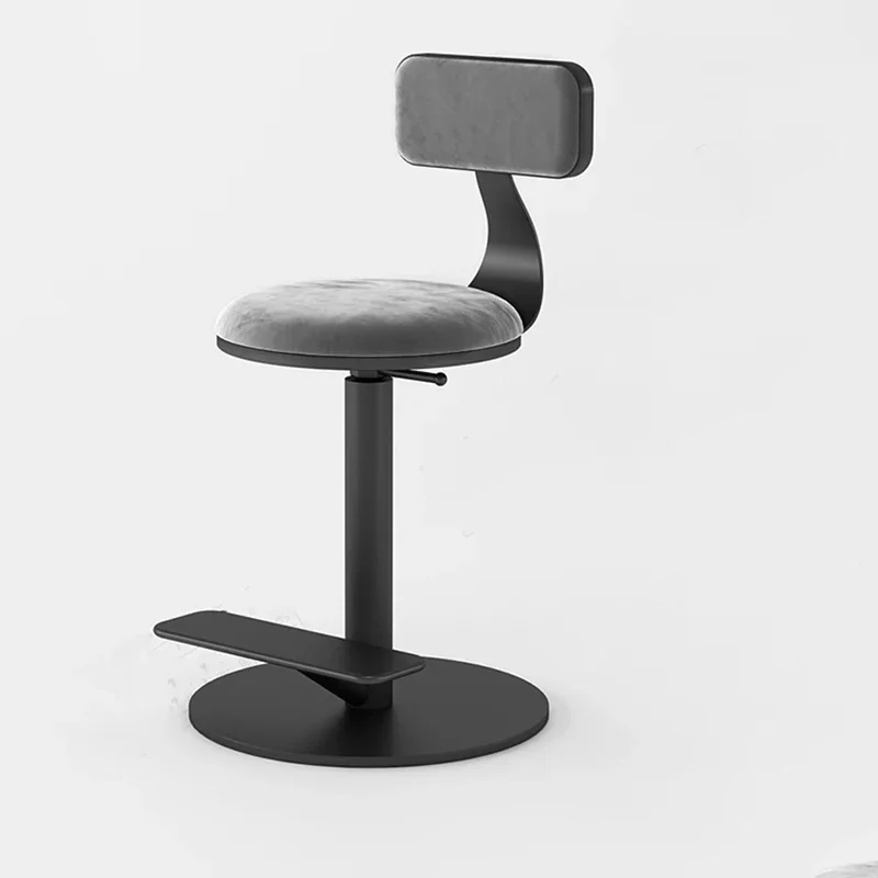 

Swivel Counter High Bar Stools Kitchen Backrest Modern Home Bar Chair Elegant Nordic Tabourets De Bar Furniture Luxury
