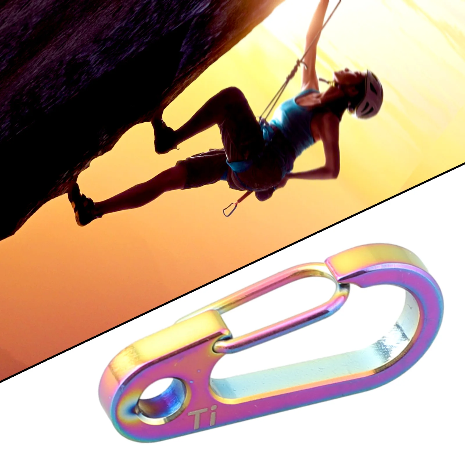 

Outdoor Carabiner Survival Equipment Keychain Light Titanium Alloy Traveling Backpacking Buckle Hook Accessories