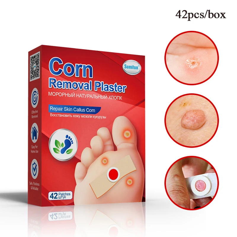

42PCS Foot Cocoon Cream Plantar Wart Thorn Plaster Patch Foot Corn Remover Pads Corns Patch Foot Care Universal Thin Breathable
