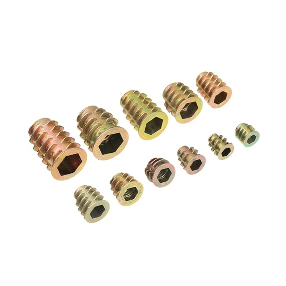 Assorted Nut Bolt Flanged Hex Drive Head Furniture Nuts M4 M6 M8 M10 Zinc Alloyl Thread for Wood Zinc Alloy Insert Sets 230PCS screw bolt nut set hex nuts assortment kit