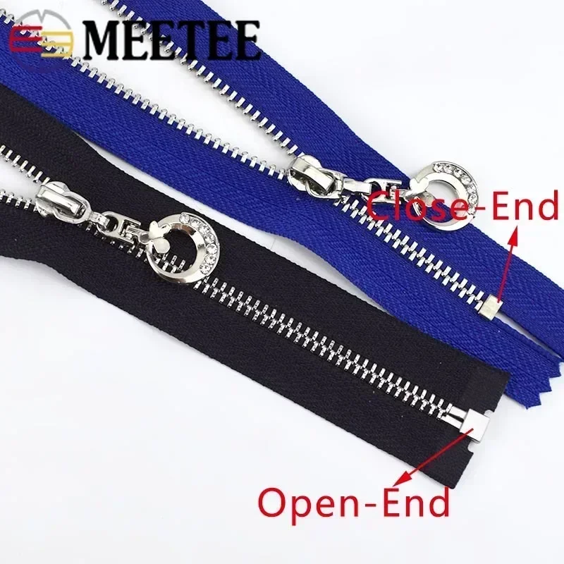 Set of Metal Zippers for DIY and Sewing Projects