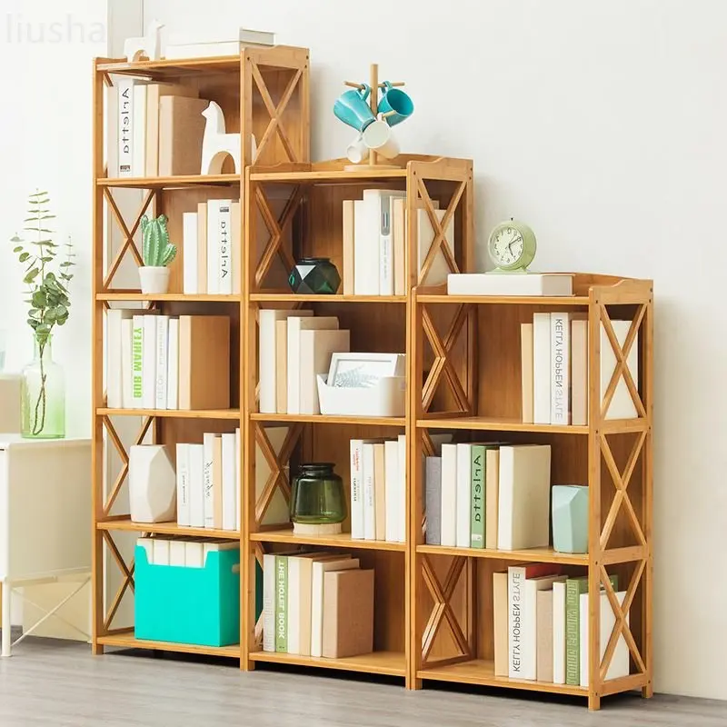 

Bookshelves tables shelves on top of the table bedroom bookcases storage shelves multi-layer floor-to-ceiling storage wooden