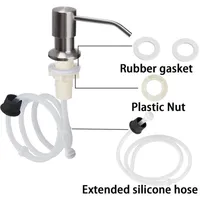 Sink Liquid Soap Dispenser Extension Tube Kit Black/White Built-in Emulsion Pump Head Silicone Tube Bathroom Kitchen Cleaner 1