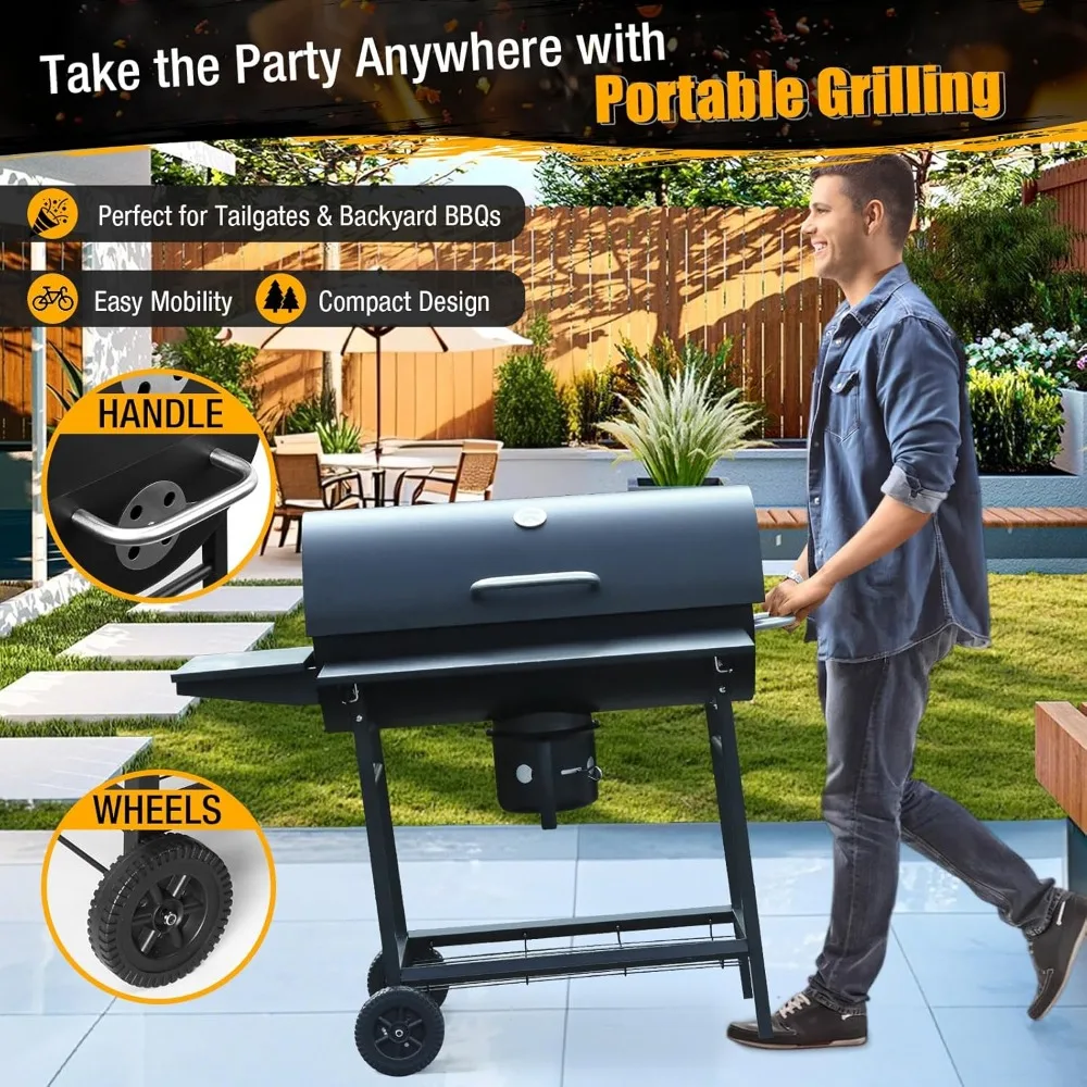 Luxurious Outdoor Barrel BBQ Grill with Side Table - High-End Smoker Combo for Backyard Grilling Sfd7743260ab94a918d747b2e513162f14