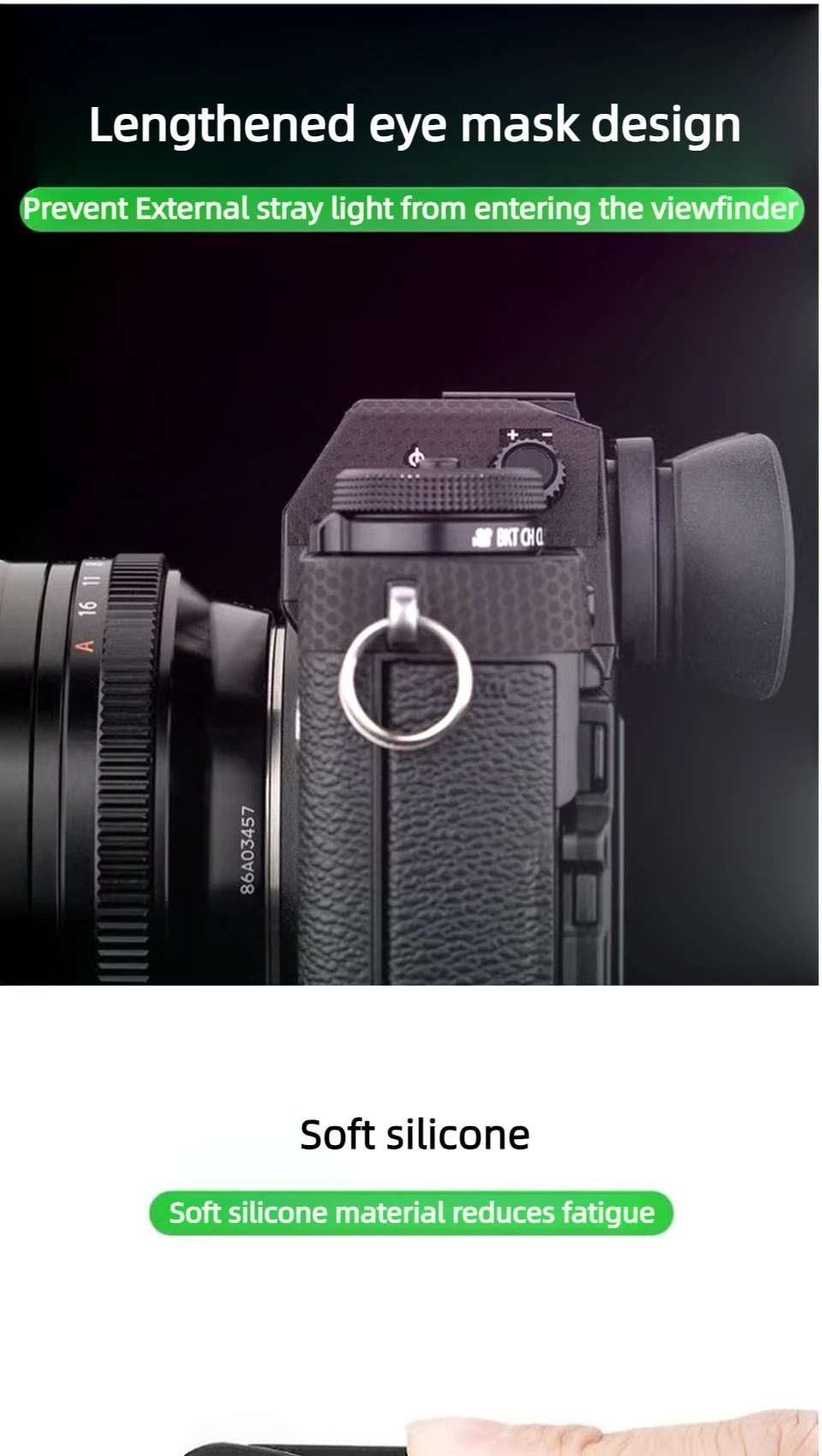 Description Picture 3 of itemEC-XTL Soft Silicone Eyepiece Eyecup Viewfinder Eye Cup for Fujifilm X-T5 X-H2 X-H2S X-T4 X-T3 X-T2 X-T1 XT4 XT3 XT2 XT1 GFX100
