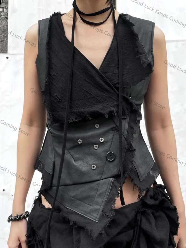 Tops Cortos Góticos Punk Para Mujer, Chaleco Con Tampado De Calavera, Top Negro Y Blanco A La Moda Con Cuello Redondo, Camiseta Sin Mangas Ajustada Sin Mangas Para Mujer - AliExprs