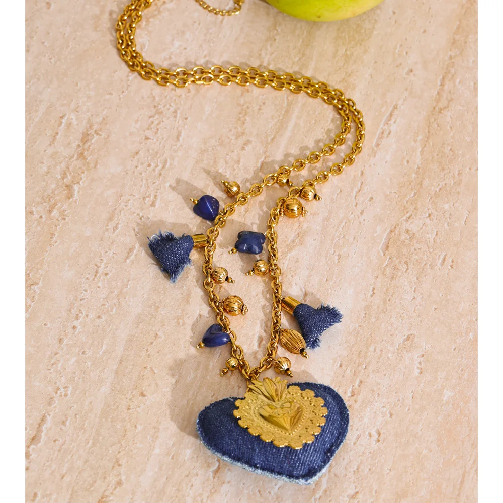 Yhpup Heart Pendant Charm Necklace Women
