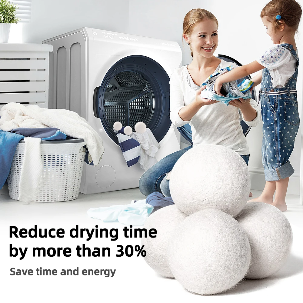 Bolas de secador de lana reutilizables, suavizador de ropa, lavado  doméstico de 5cm, Kit de bolas de secador de vellón, accesorios útiles para  lavadora - AliExpress