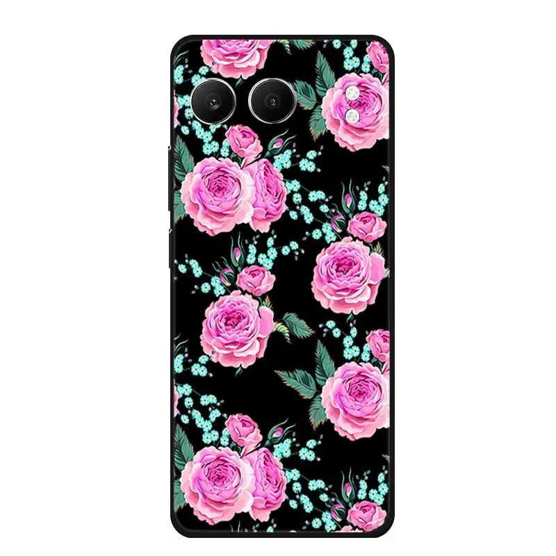 Cute Cartoon Cat Black Silicone Soft Back Cover Case