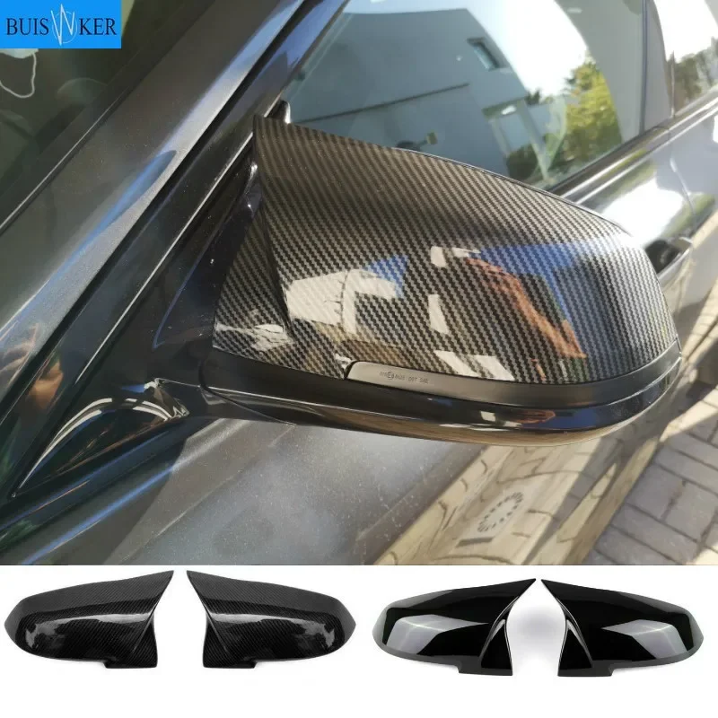 

2 pieces Rearview Mirror Cover Cap Carbon Black for BMW Series 1 2 3 4 X M 220i 328i 420i F20 F21 F22 F23 F30 F32 F33 F36 X1
