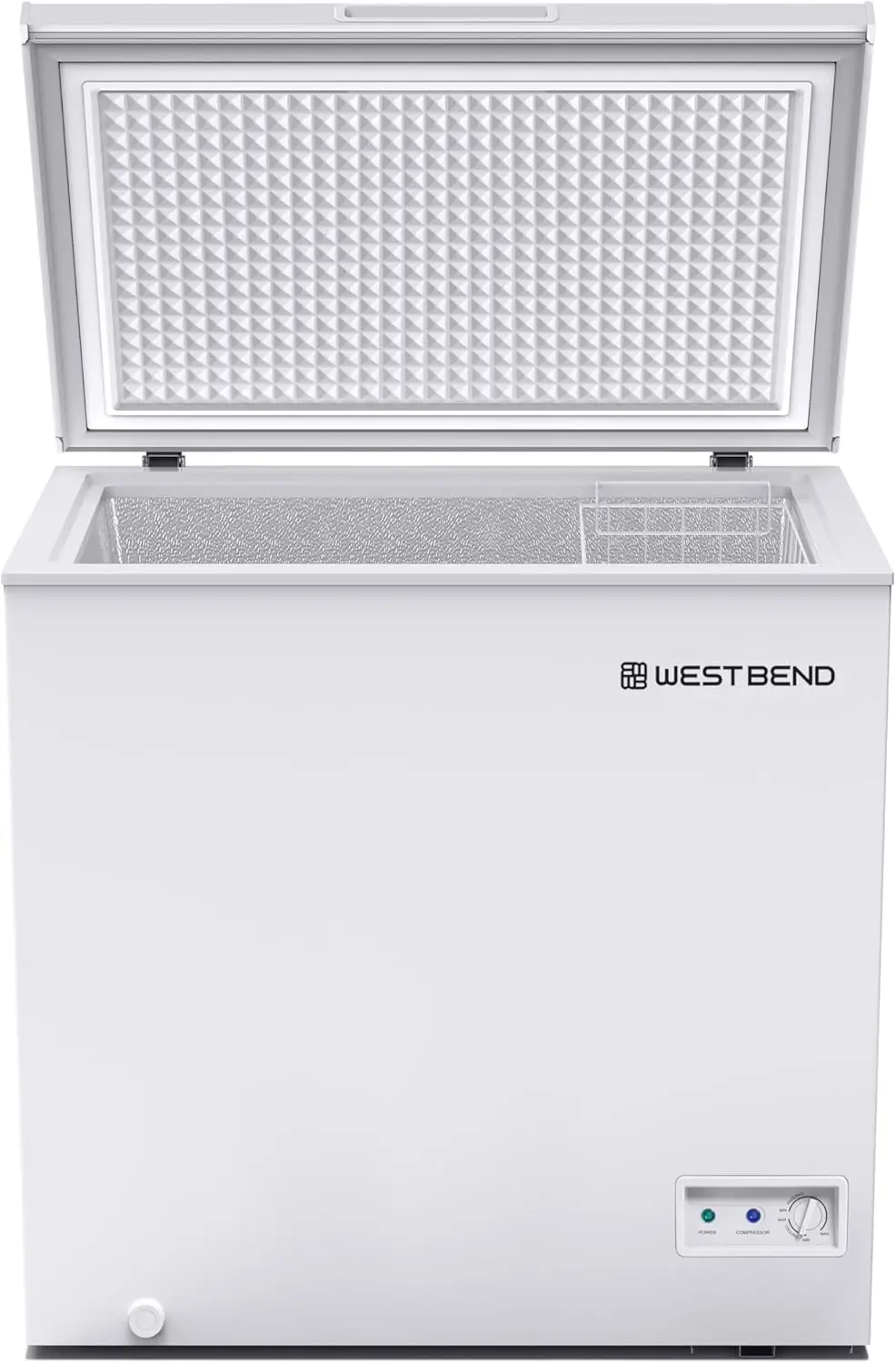 WB0700CFMW Chest Freezer with Adjustable Temperature Control Free-Standing with Single Flip-Up Lid Manual Defrost with Drain 2