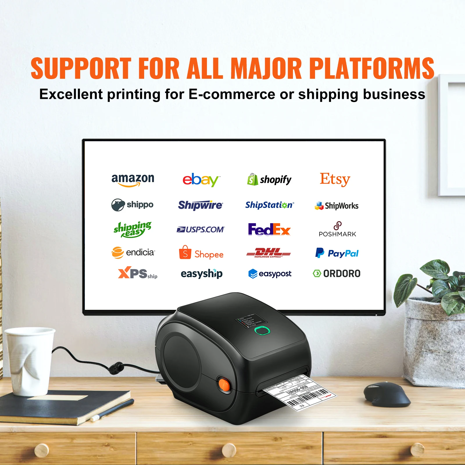 Stampante Termica Bluetooth VEVOR Per Etichette 4x6 - Compatibile Con Windows/MAC, Ideale Per DHL, USPS, Amazon, EBay - Foto 5