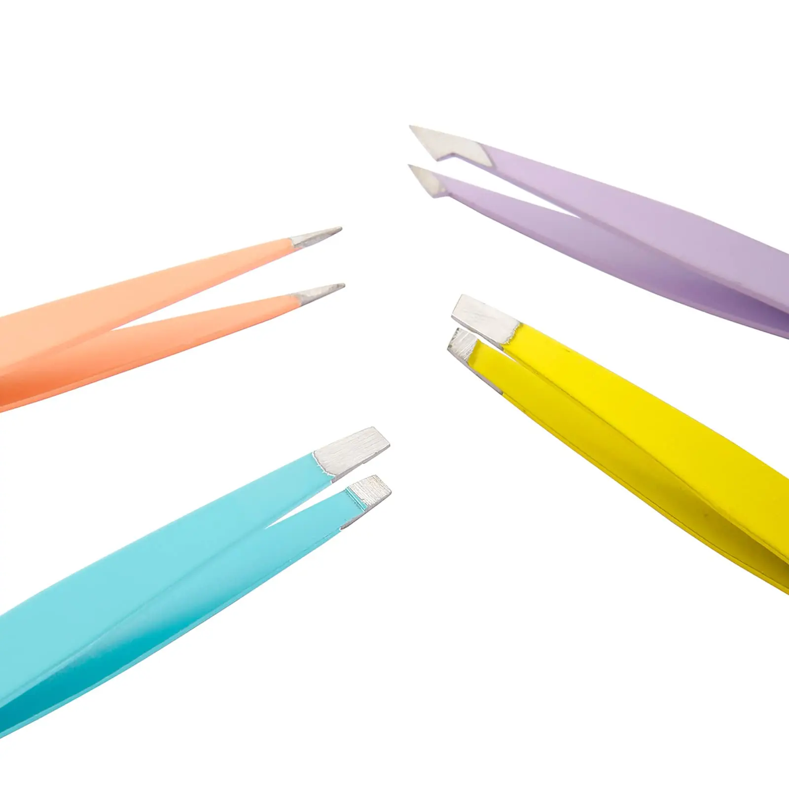 Stainless Steel Eyebrow Tweezers Hair Removal Precision Slanted Tip