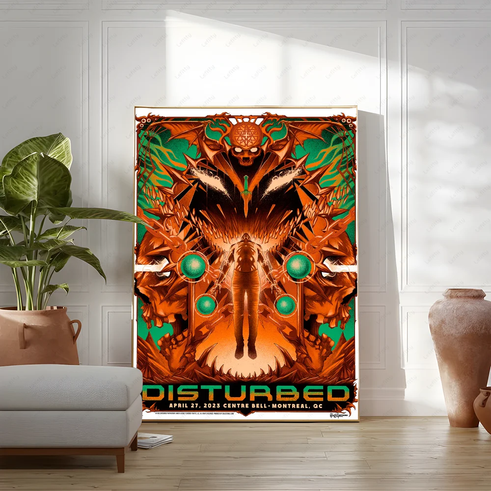 Heavy Metal Band-D-DisturBeds Poster, klebriger Wandkunstdruck, wasserdicht, für Zuhause, Wohnzimmer, Schlafzimmer, Bar, Flur, ästhetisches Dekor – Detail 11