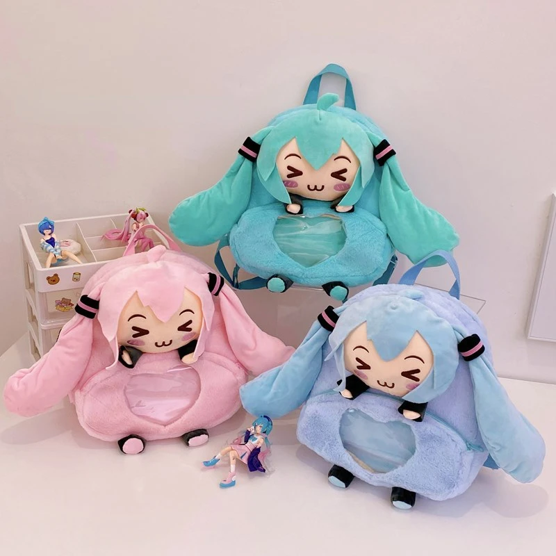 

Animation Japanese Second Element Hatsune Miku Movie Plush Backpack Cute Backpack Children's Toys Birthday Gift.