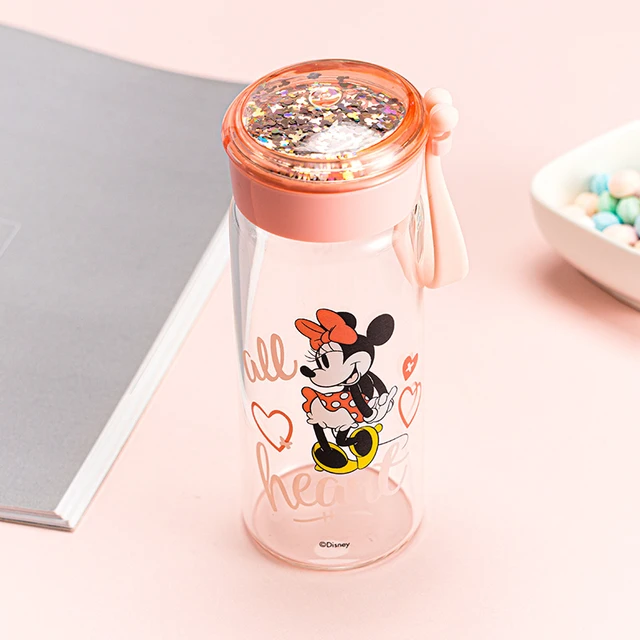 Minnie Mouse Water Bottle Built Straw  Water Bottle Mickey Minnie - Disney  Kids - Aliexpress