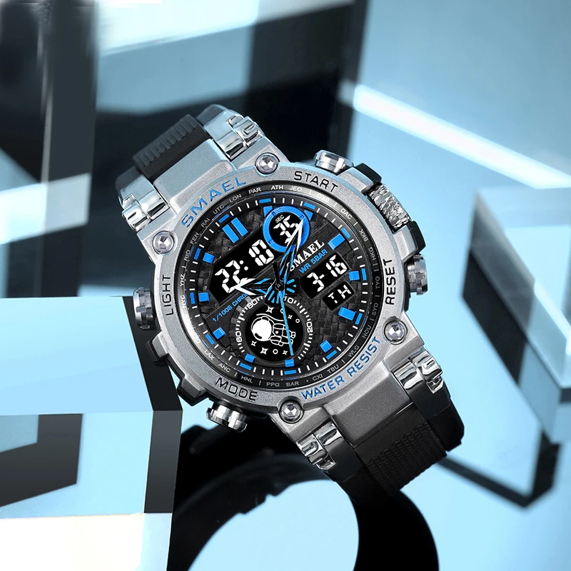 2023 Classic Brand Men for Sports Watch Dual Display Analog Digital LED Electronic Quartz Watches Waterproof Swimming Military