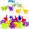 Soft Silicone Building Blocks Toy Animal Shape Suction Toy for Kids Stress Release Parent-Child Interactive Game Sucker Bath Toy 2