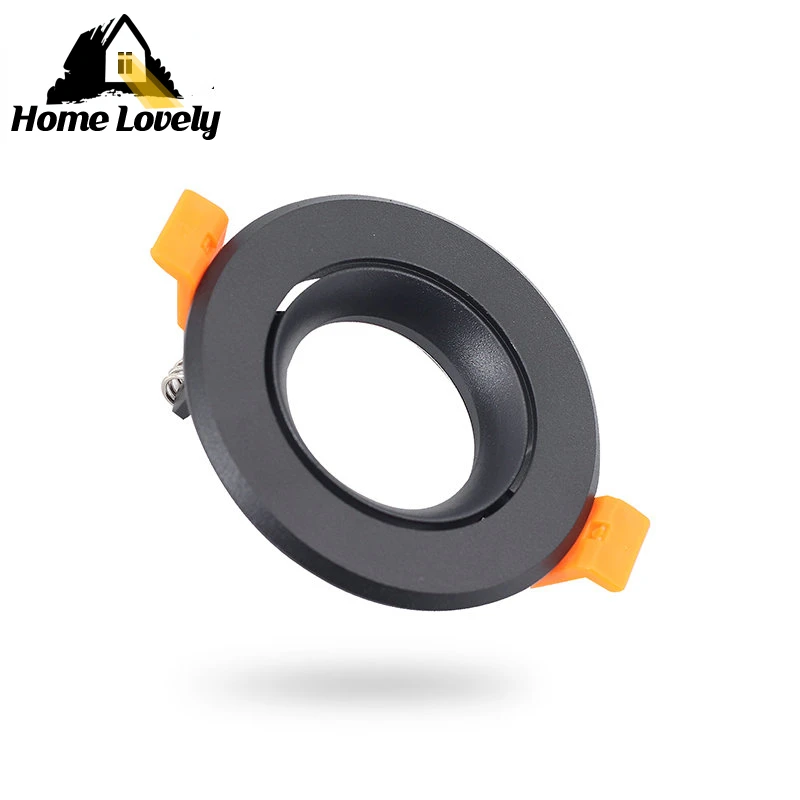 

Round Black Recessed LED Ceiling Light Spotlight Fixture GU10 MR16 Lampholder Downlight Fitting Frame Housing Fixed