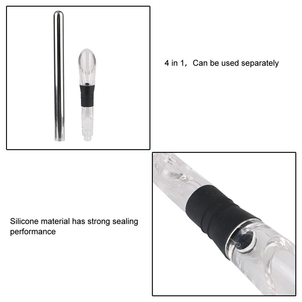 Stainless Steel Multifunctional Beer and Wine Chiller with Pourer, Stopper, and Cutter