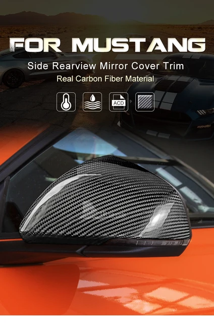 カーボンファイバー製サイドドアミラーカバー バックミラーキャップ G80 M3 G82 G83 M4 2020‑ ドアミラーカバー 車用バックミラーキャップ リアルカーボンファイバー製 用のマスタング 2015-2020年式用 サイドバックミラー