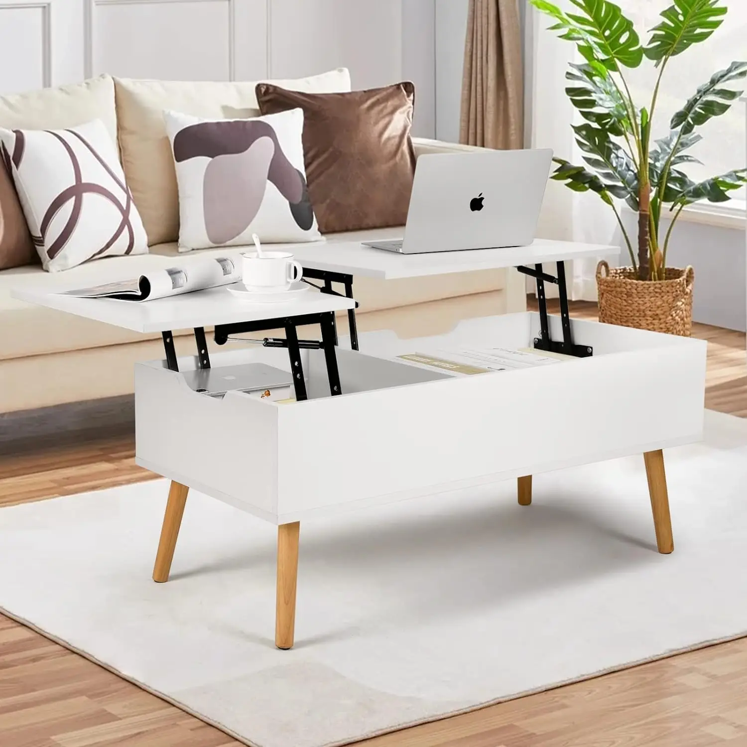 Coffee Table with Separate and Hidden Storage 2