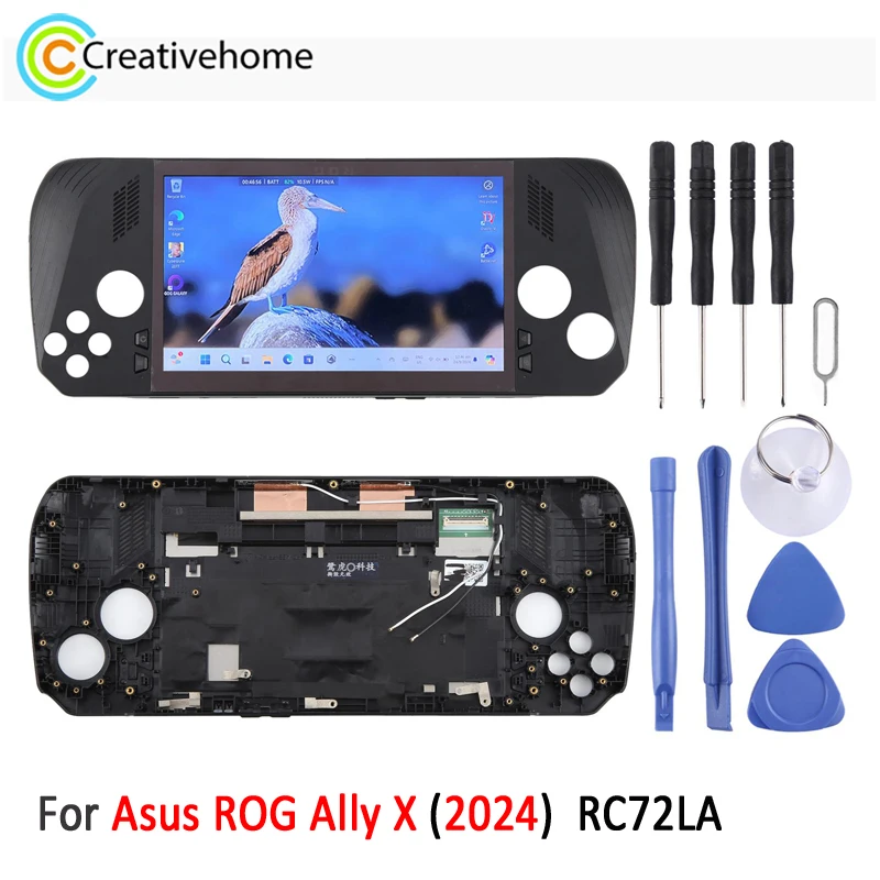 7 inch IPS LCD Screen For Asus ROG Ally X () RC72LA, Ally-RC72LA-NH007W 120Hz Display Touch Screen with Frame Replacement