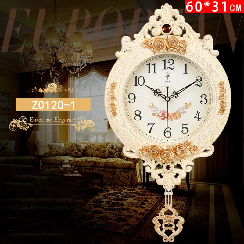 Floral Mute Large Wall Clock Z0121-1  