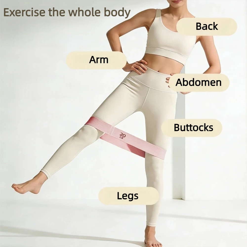 Enhanced Fitness Stretch Bands for Squats and Butt Exercises - 4 Level Resistance (20-90LBS)